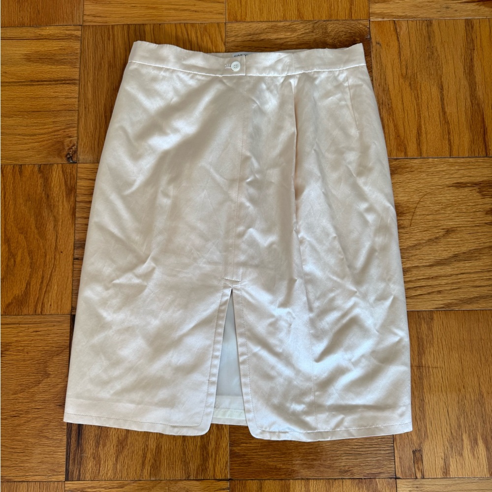 Vintage Caroline Herrera cream pencil skirt